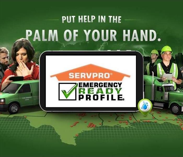 SERVPRO ERP on iPad with words "Put help in the palm of your hand"